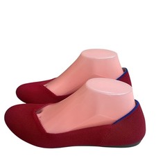 Rothys The Point Red Pointed Toe Knit Ballet Flats Womens 8.5 Sustainable Shoes