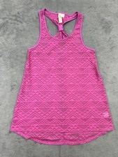 Miken Swim Tank Top Womens Medium Pink Purple Sheer Mesh Racerback Coverup Beach