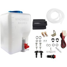 12v Car Windshield Washer Pump Reservoir Kit Universal 160186 Fluid Tank Bottle
