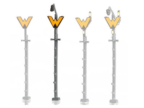 Weinert 69011 - Wartezeichen mit beleuchteter Anstrahlleuchte  - Spur N - NEU | Zustand: Neu
