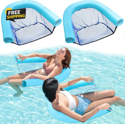 2 Pack Swimming Pool Noodle Floating Mesh Chair for Adults, Pool Float Chair