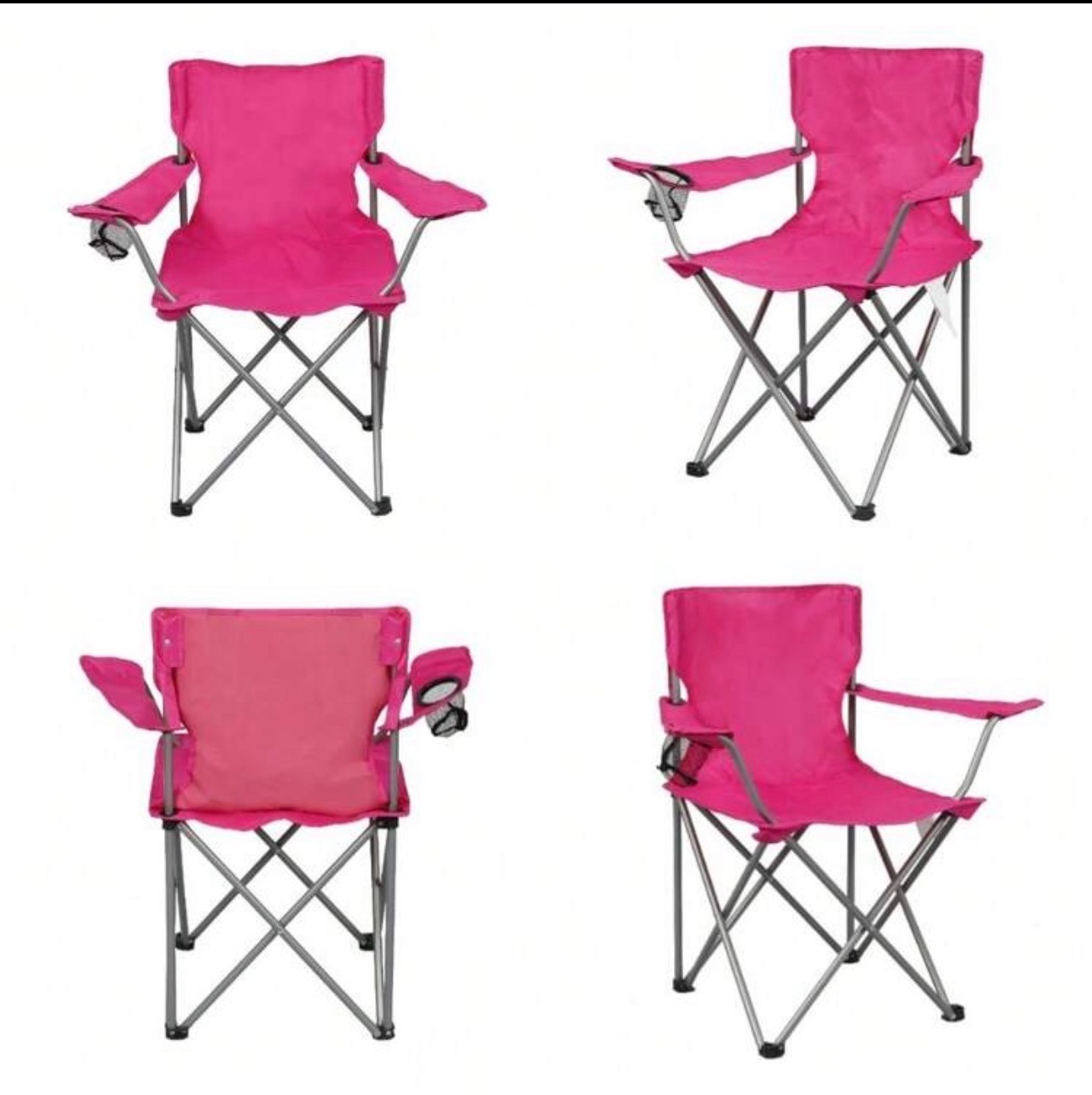 With Cup Holder Pink Portable Outdoor Chair For Adults
