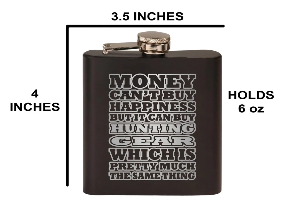 Rogue River Tactical Funny Hunting Gear Money Stainless Steel Hip Flask Premi... - Image 3 of 4