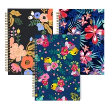 Lined Notebook Spiral, A5 Flower College Ruled Journals Bulk, 100GSM Thick Pa...