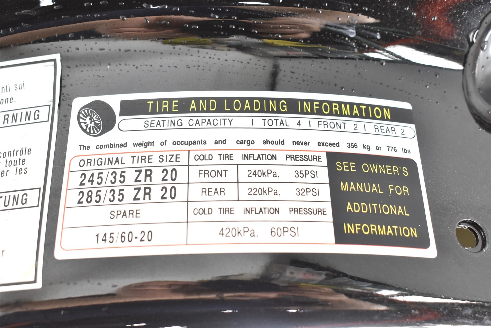 2010 Ferrari California Left Door Shell Panel Driver LH 
