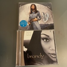 Brandy 2 CD LOT Full Moon UK Import & Never Say Never Excellent