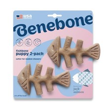 Benebone Puppy Fishbone Chew Toy Soft Light Chewers Made in USA