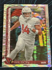 2025 Topps Chrome Football Michael Wilson Cardinals Pulsar Refractor 🔥 NEW