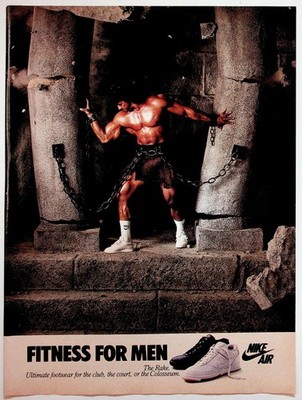 Nike Air ''The Rake'' Fitness Ad Vintage Magazine Print 1980s Samson Hercules