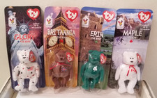 Ty Teenie Beanie Babies International Bears Set of 4 McDonald  s 1999 Sealed NEW