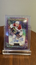 2024-25 OPC Lane Hutson Violet Pixels SSP RC Auto /65 #R-LH Montreal Canadiens