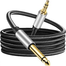 Nylon Braided Stereo- Cable 3.5mm TRS to 6.5mm TS Male to Male AUX-Jack