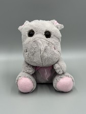 Plush Hippo Gray  Pink 9 Inch Stuffed Animal Toy