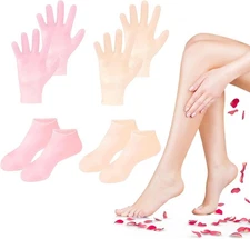 4 Pairs Silicone Socks Gloves Set for Dry 2 Pair & 2 