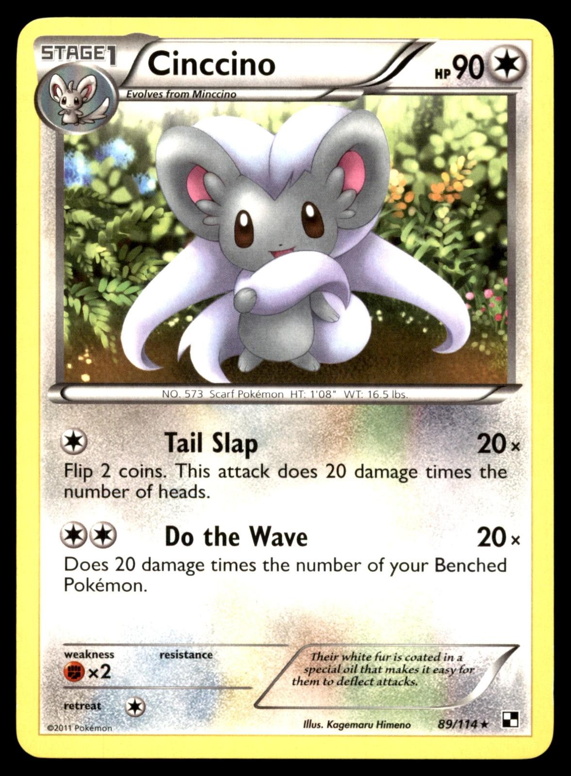 Cinccino 89/114 Rare Black & White Pokemon Lightly Played
