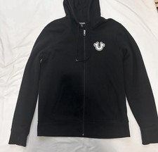 True Religion Men s Black Full Zip Hooded Hoodie XL Graphic Logo Print
