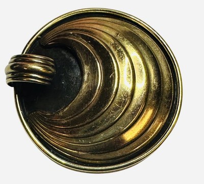 Vintage Ermani Bulatti Gold Tone Sculptural Swirl Brooch Modernist Statement 2 