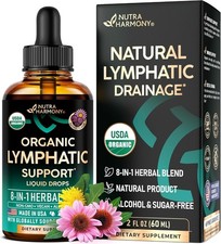 Lymphatic Certified Organic Drainage Drops Herbal Cleanse Support Supplement