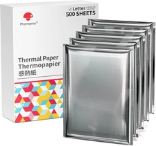 Phomemo Thermal Printer Paper 8.5 x 11 Inch, Advanced 500 Sheets, White 