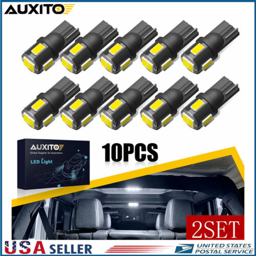 AUXITO 2X 194 T10 LED Car Interior Kit Light Side Marker Map Dome Lights Bulbs D