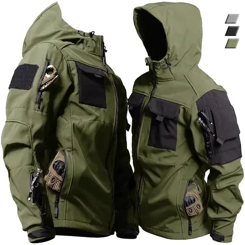 Tactical Jacket Men Military Outdoor Waterproof Hood Windbreaker Work Soft Shell - Picture 1 of 27