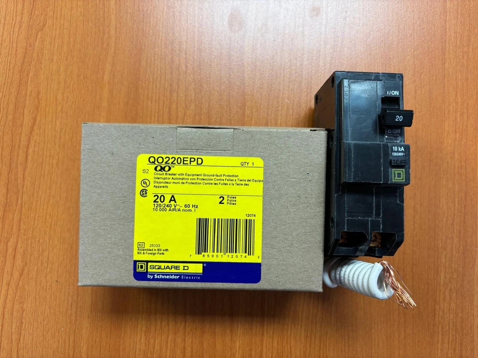 Disjuntor de proteção de equipamento SQUARE D QO220EPD 20A 2 pólos 🇺🇸 - Imagem 3 de 4