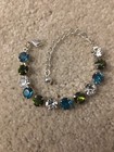 Swarovski Crystal Elements Turquoise/Green/Clear Bracelet Cup Chain 8mm  New — photo 1