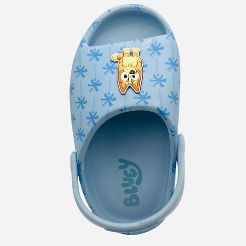 Toddler Unisex Bluey Blue Slide Sandals Lightweight EVA Heel Strap Palm Print - Picture 4 of 7