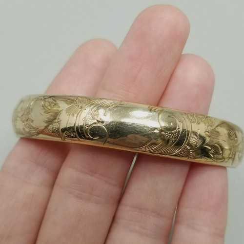 Bracciale Vintage Oro Giallo Riempito Cerniera Inciso Amato - Foto 8 di 14