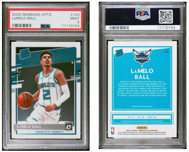 2020 Donruss Optic LaMelo Ball Rated Rookie #153 PSA 9