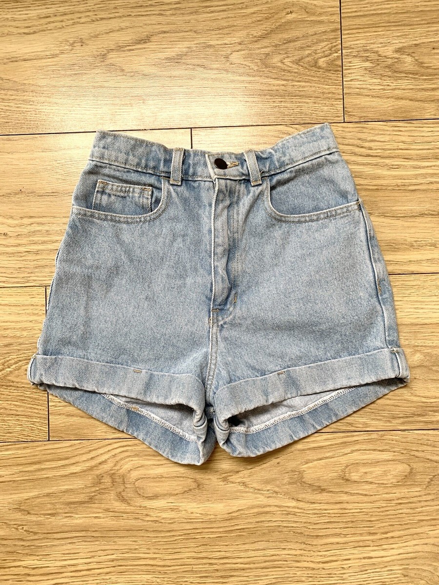 American apparel light vintage wash high waisted denim shorts