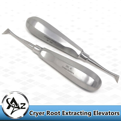 Dental Cryer Elevators Left + Right Tooth Extracting Extraction Surgery Set Of 2