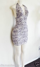GUESS Women’s Shirred Mesh Halter Dress sz XS