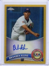 2011 Topps Chrome Branden Kline Gold  Refractor Autograph 22/50 Auto