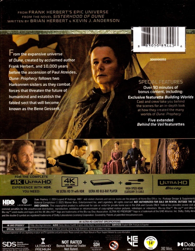 DUNE PROPHECY THE COMPLETE FIRST SEASON 4K ULTRA HD SET with Travis Fimmel - Image 2 of 4