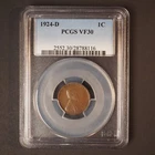 1924 *D* Lincoln Wheat Cent - PCGS VF30 - FREE SHIPPING! G1558
