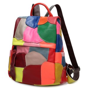 leather patchwork backpack