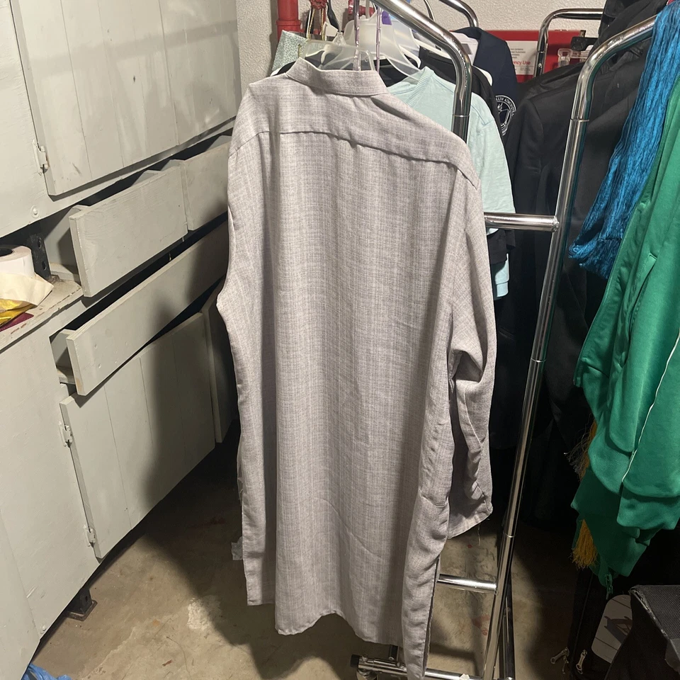 Camisa gris para hombre Kurta algodón ropa étnica vestido hombre largo Kurta sin PJ Foto 2 de 4