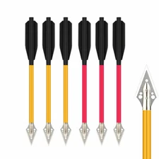 6Pcs 6.8" Crossbow Arrows Bolts Aluminum Shaft Archery Target w/ Blade Arrowhead