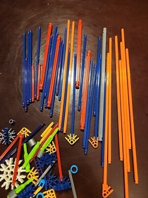 80+ KNEX Rods Connectors Random Mixed Bulk Lot Standard Replacement Parts K'NEX
