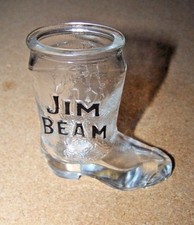 Jim Beam cowboy boot shot glass shotglass