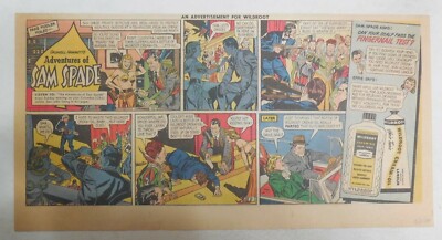 Wildroot Cream Hair Tonic Ad: The Adventures of Sam Spade ! 1940's 7.5 x 15 inch