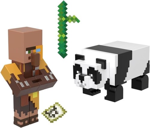 2024 Minecraft 15 Aniversario Figura Paquete de 2: JUNGLE CARTOGRAPHER & PANDA Nuevo - Imagen 2 de 2