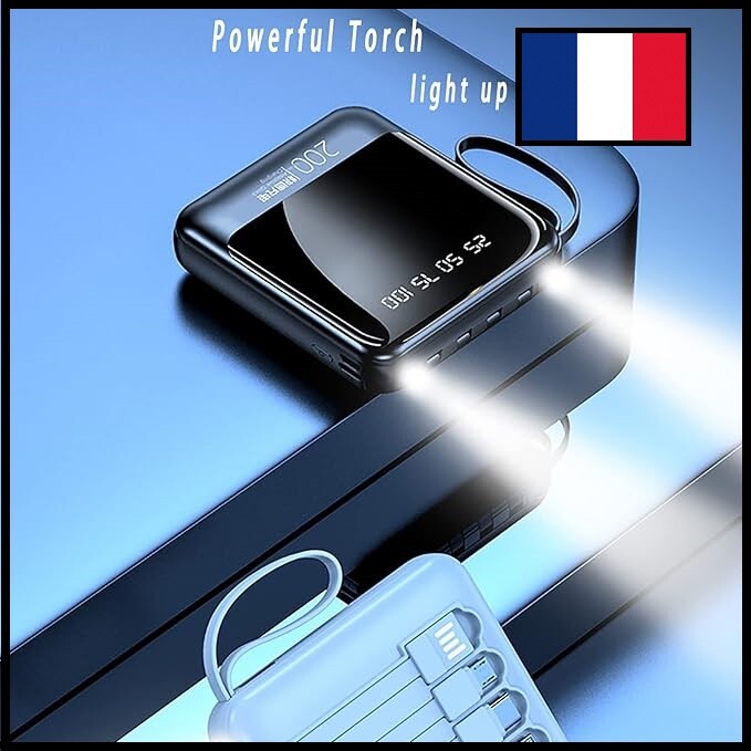 Batterie de secours 10000mAh triple USB contre les pannes de téléphone au travail