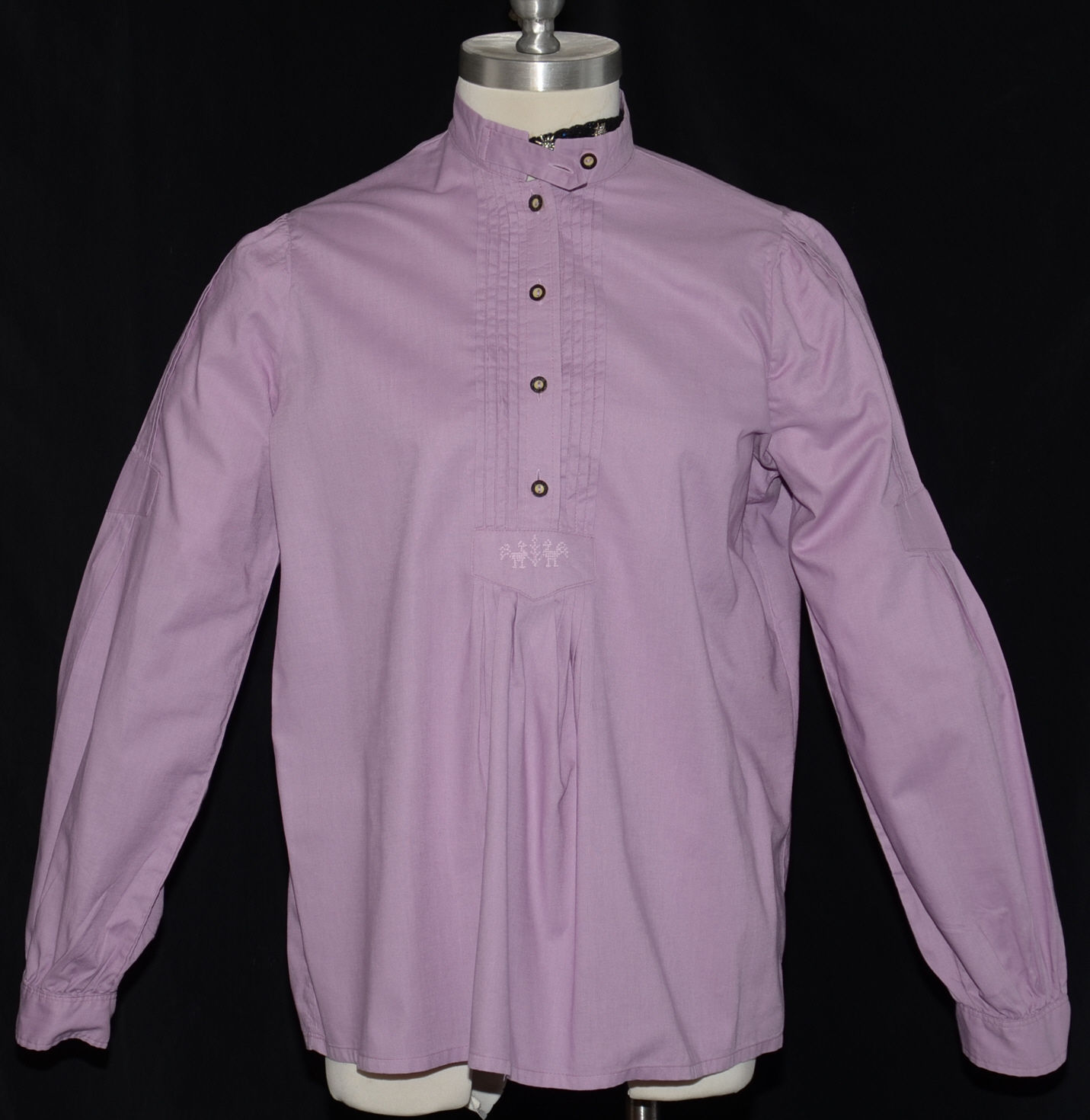 FILA Camicia blusa L busto 42" VIOLA top PIZZICO RIGHE PLISSETTATE donna tedesca manica lunga