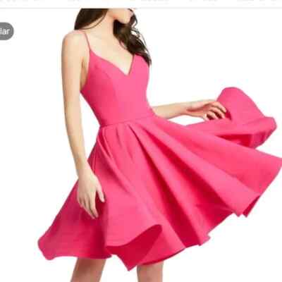 Ieena For Mac Duggal Hot Pink Fit & Flare Cocktail Dress Size 0 $238 | eBay