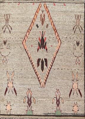 Tribal Geometric Moroccan Berber Oriental Area Rug Plush Wool Hand-knotted 8x11