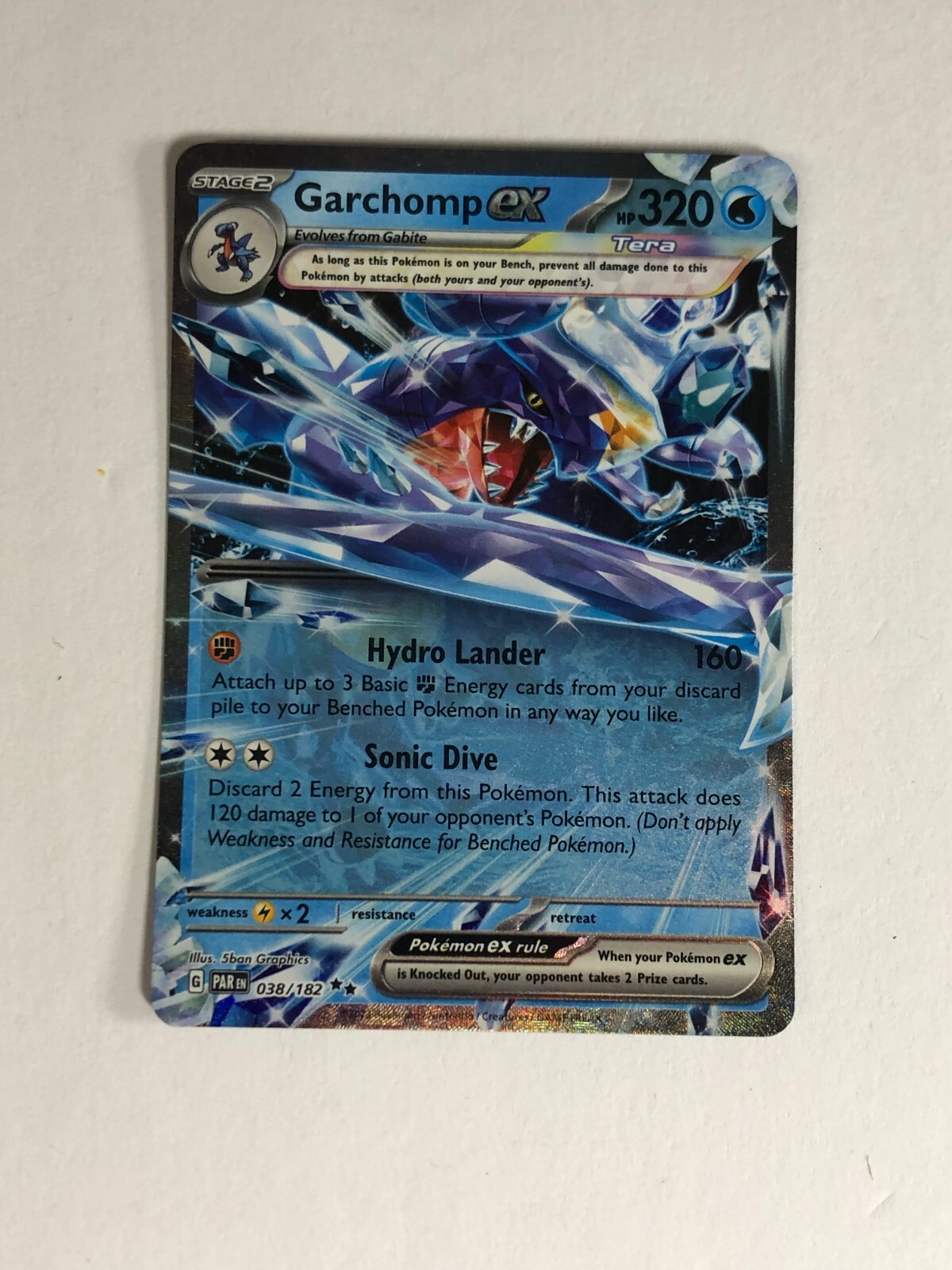 Pokemon TCG Paradox Rift Garchomp EX 038/182 Near Mint
