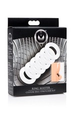 Male Scrotum Testicle Squeeze Ring Cage KIT Soft Stretcher Enhancer Delay Ball