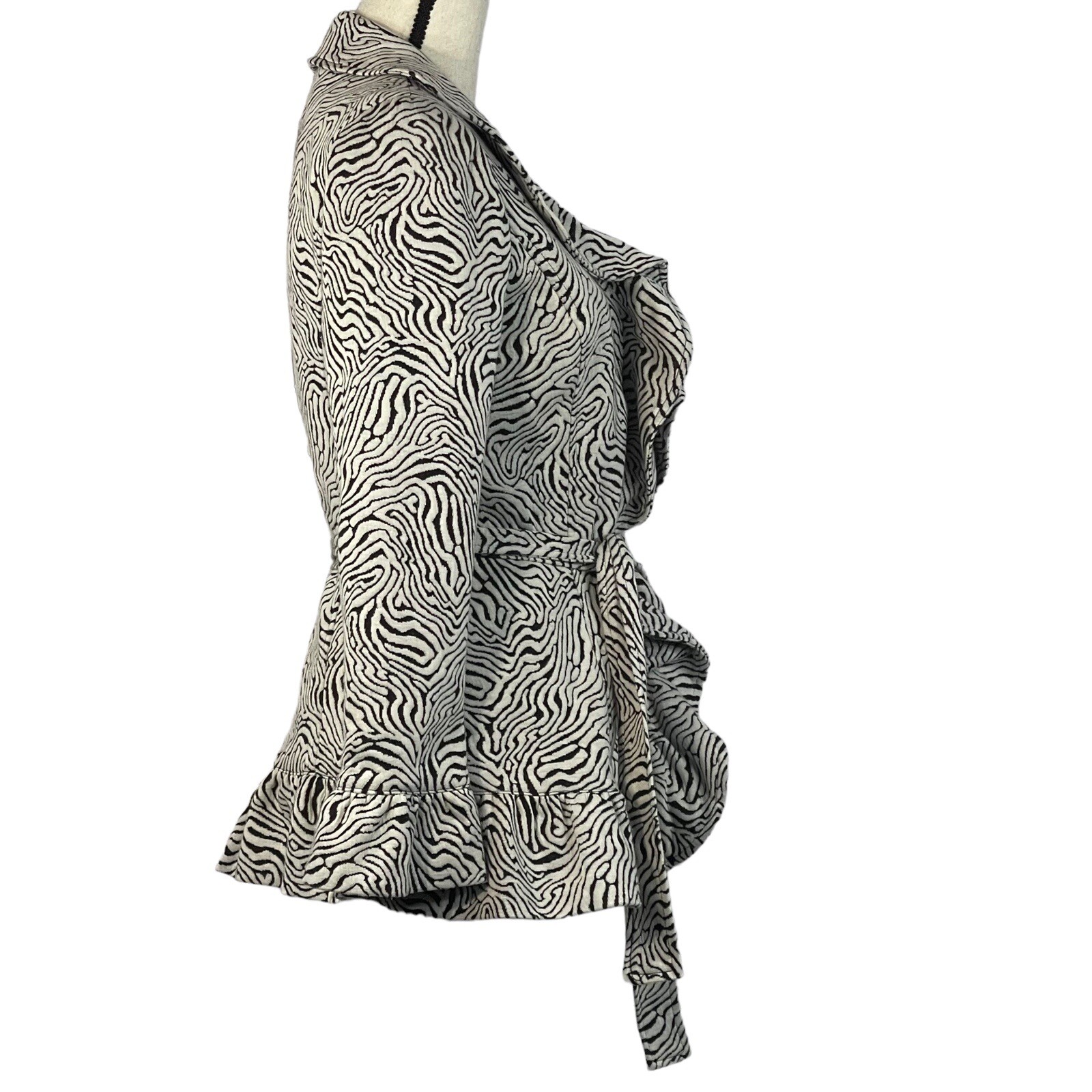 Sandro Studio Small Jacket Snaps Abstract Belted … - image 2